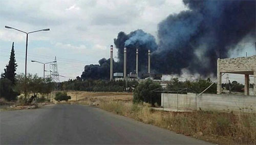 ataque a la central eléctrica en provincia de Hama Los terroristas atacan con cohetes la central eléctrica en provincia siria de Hama